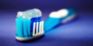toothbrush with toothpaste